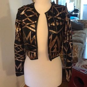 Black and gold sequin jacket